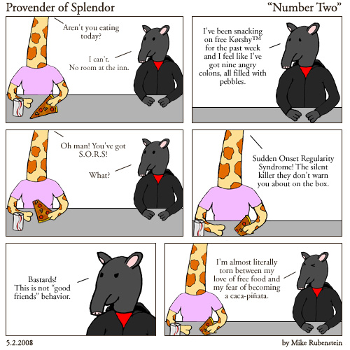 A poop joke seemed well-timed for the second comic. 